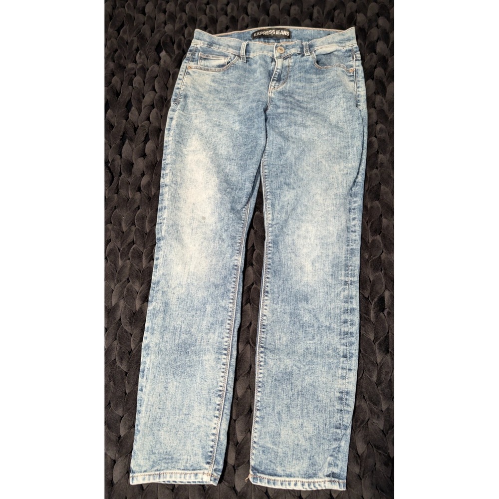 Womens Express Jeans Mia Mid Rise Skinny Jeans Acid Wash Size 8 Slim